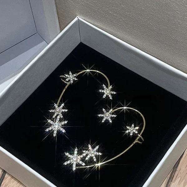 Schneeflocken-Ohrring|(Silber/Gold)