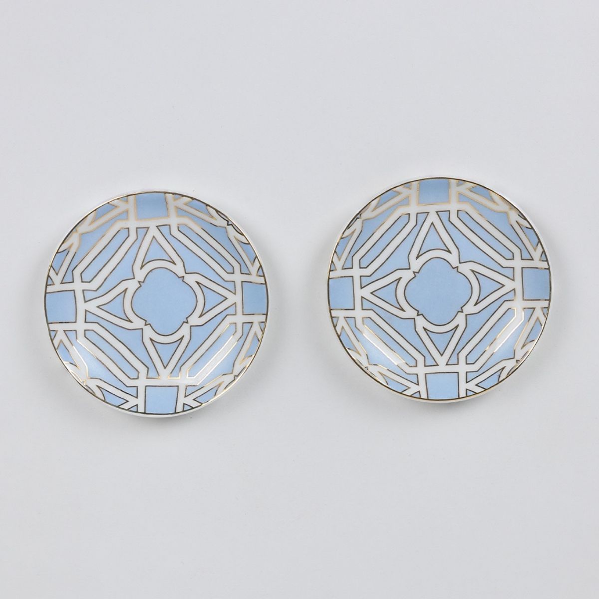 Blue Gold Deco Mug & Coaster Set – 2 Mugs + 2 Coasters | 24 Carat Gold