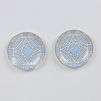 Blue Gold Deco Mug & Coaster Set – 2 Mugs + 2 Coasters | 24 Carat Gold