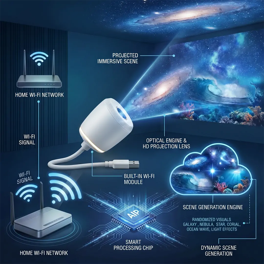 𝐋𝐮𝐦𝐨𝐫𝐢𝐞®🐥NEXT-GEN SMART PROJECTION HD Smart Dynamic 5D Holographic Night Light Projector
