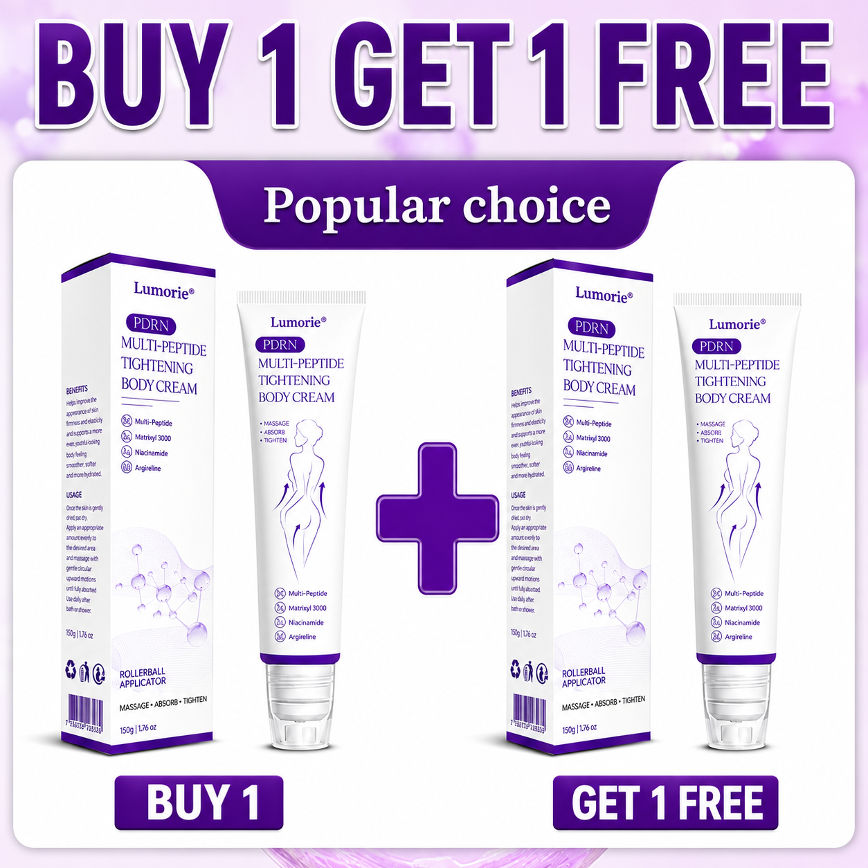 𝐋𝐮𝐦𝐨𝐫𝐢𝐞® PDRN🦘 Multi-Peptide Massaging Body Roller Cream- Anti-aging, Hydrating, Skin Firming & Lifting, Skin Repair, Even Tone, Acne and Dark Spot Treatment, Wart and Mole Removal, and Psoriasis Relief.