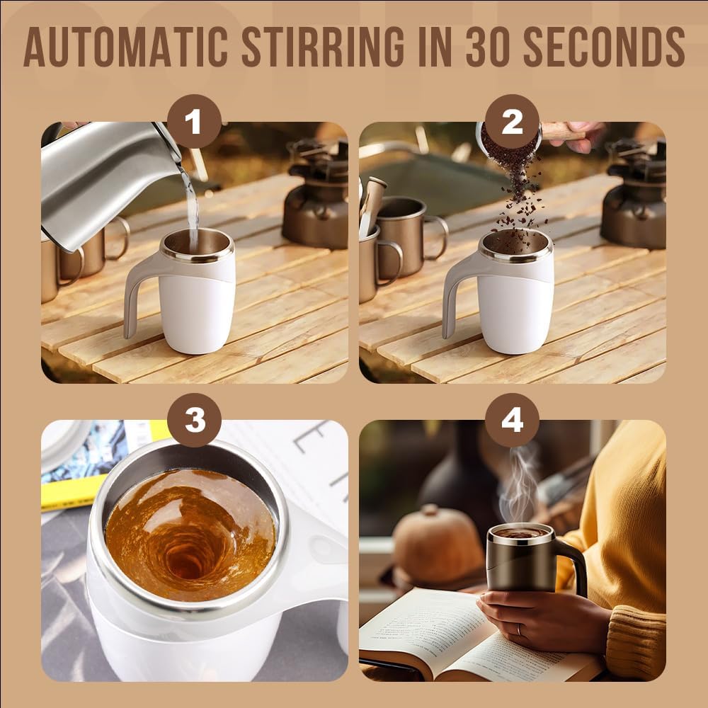 Last 3 Hours: 60% Off! ☕ Self-Stirring Coffee Mug with Magnetic Mixer – 380 ml, Rechargeable