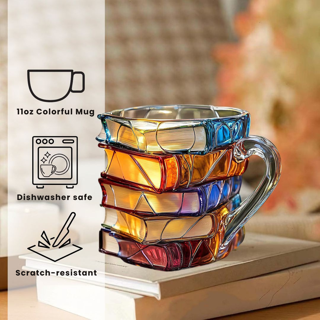 "Reading and Happiness" 3D Mug – Handmade & Original
